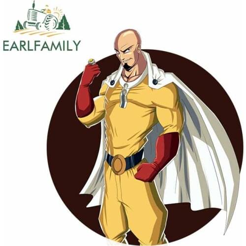 EARLFAMILY 13cm x 11.6cm For ONE PUNCH MAN Car Stickers And Decals DIY Campervan Waterproof Bumper Scratch-Proof Decoration