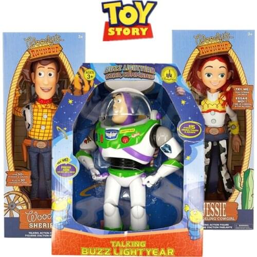 Original 40CM Disney Pixar Toy Story 3 4 Talking Woody Jessie Action Figures Doll Cloth Cowboy Model Doll Limited Collection Toy