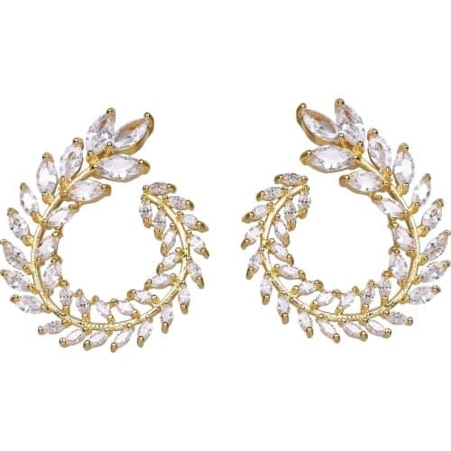 Bettyue Brand Fashion Florid AAA Cubic Zircon Spiral Jewelry Symmetrical Earrings For Ladies Lover Elegance Wedding Party Gift