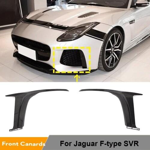 Carbon Fiber FRP Front Bumper Fins Splitters Canards For Jaguar F-type SVR 2016 - 2019 Fog Lamp Covers Splitters Air Vents Trims