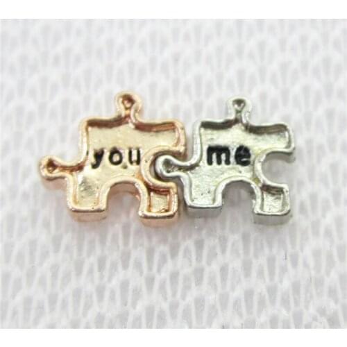 Hot Selling 20pcs/lot Mix You&Me Floating Charms Living Glass Memory Lockets Floating Charms DIY Jewelry Accessory