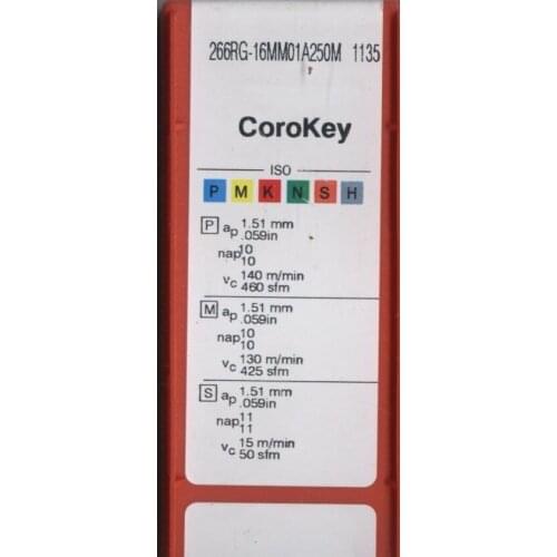 10PCS CARBIDE INSERT 266RG-16MM01A250M 1135