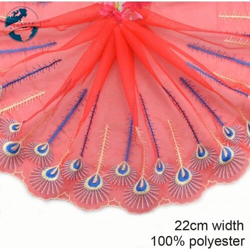 22cm polyester lace embroidery lace french lace ribbon fabric guipure diy trims sewing Accessories wedding decoration#4080