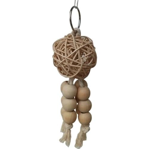 Legendog Parrot Rattan Ball Creative Funny Bird Chewing Toy Parrot Hanging Toy with Bead Funny Training Toys Bird Accessories