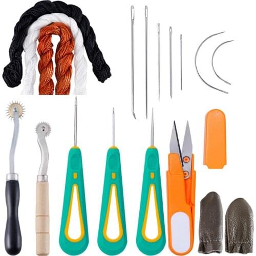 LMDZ Leather Hand Sewing Stitching Saddle Set Craft Punch Carving Work Tools Kit Professional Leather craft Accessories