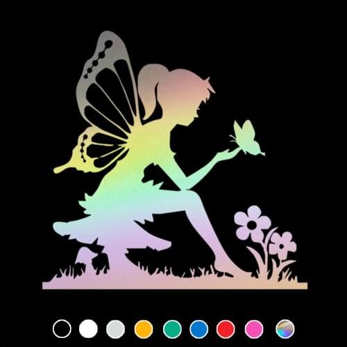 Cute Car Sticker Fairy Butterfly Flower Elves Decal For Cars Auto Motorcycle Bumper Window Door Body JAYJOE Vinyl Car Stickers