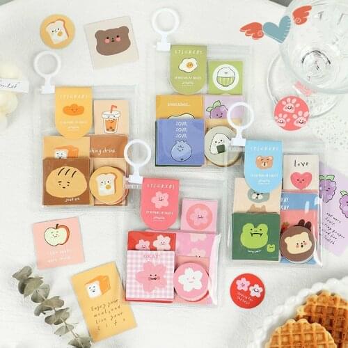 Mohamm 40Pcs/Pack Animal Bread Sticker Flakes Scrapbook Paper Sticker Stationery Accessories School Art Supplies Photos Albums