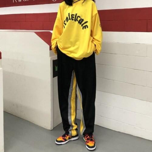 Hip-hop Mens Loose Mixed Color Long Trousers Casual Pants Panelled