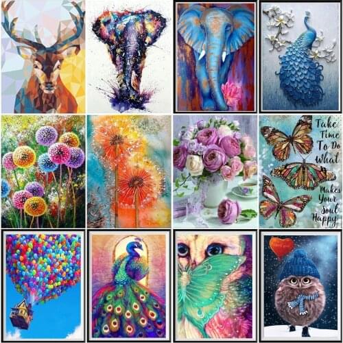 5D diamond painting kit peacock elephant animal mosaic DIY dandelion diamond embroidery rhinestone home decoration