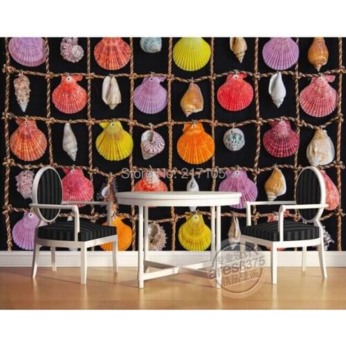 Custom painting wallpaper color shells used in the sitting room the bedroom TV setting wall vinyl sofa which papel DE parede