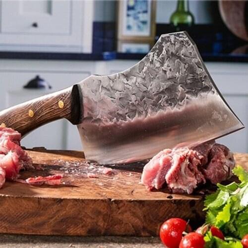 Heavy Chef Knife Chop Bone High Carbon Forged Kitchen Knives Chopping Lamb Chicken Duck Pork Bone Knife eSpacial For Chef