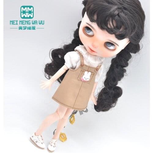 Blyth doll clothes Fashion cartoon strap dress for 28-30cm Azone OB Toys doll accessories girl gift