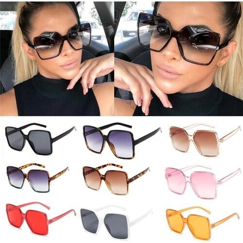 Wholesale Women Fashion Sunglasses 2020 Big Frame Red Orange Vintage Sun Glasses Men Luxury Shades Bulk Oversized Glasses