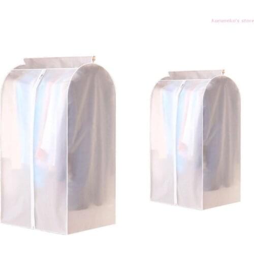 Large Capacity Translucent Clothes Cover Protector Dustproof Hanging Clothing Storage Bag with Full Zipper Waterproof HX6D
