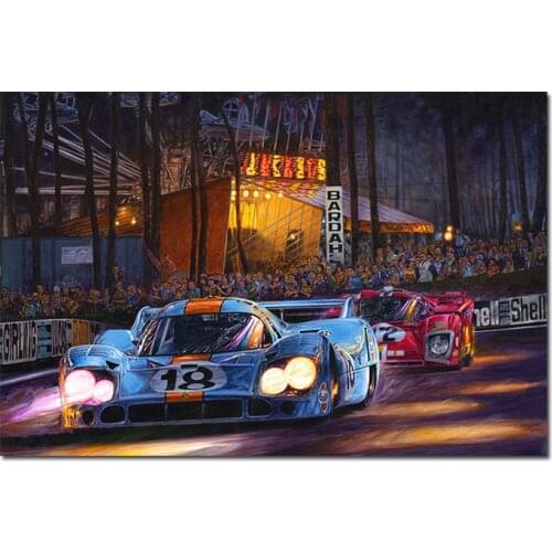 24 hOURS OF LE MANS Racing Car Poster Canvas Painting Poster Print Wall Art Picture For Living Room Home Decor Frameless