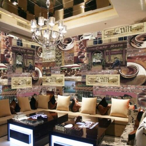 Drop Shipping Photo Wallpaper Personality Bar KTV Cafe Art Retro Nostalgic Background Shopping Mall Wallpaper Decoration Mural