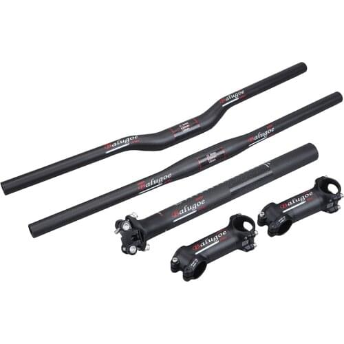 Mountain Bike Handlebar Carbon Fiber Handlebars EC90 Handlebar and Stem and Seatpost and Saddle=1 Set Carbon MTB Bike