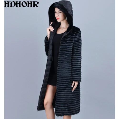 HDHOHR 2021 High Quality Real Fur Coat Women Natural Mink Fur Coats With 100% Good Down Double Side Wear Warm Lady Fur Jacket