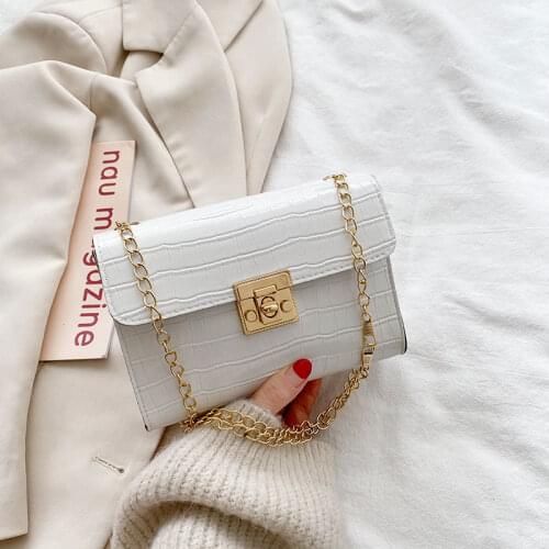 Crossbody Bag Women Handbag Purse Shoulder Bag Female Backpack Chain Fashion 2021 PU Leather Simple Texture Crocodile Pattern