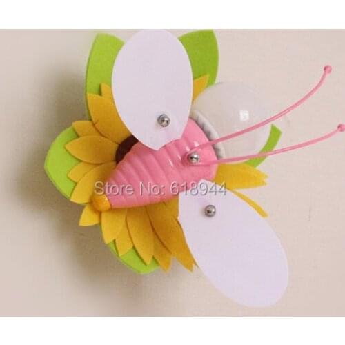 LED Children Wall Lamps. Boy and Girl Cartoon Lights Bedroom Beside Decoration Wall Lamps Firefly