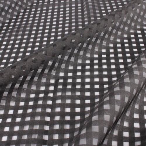 Small plaids checked organza fabric for dress making 145cm wide by the half meter
