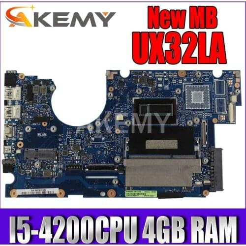 UX32LA motherboard I5-4200CPU 4GB RAM motherboard For Asus UX32LN UX32LA UX32L UX32LA-LN Laptop mainboard Tested 90NB0520-R00010
