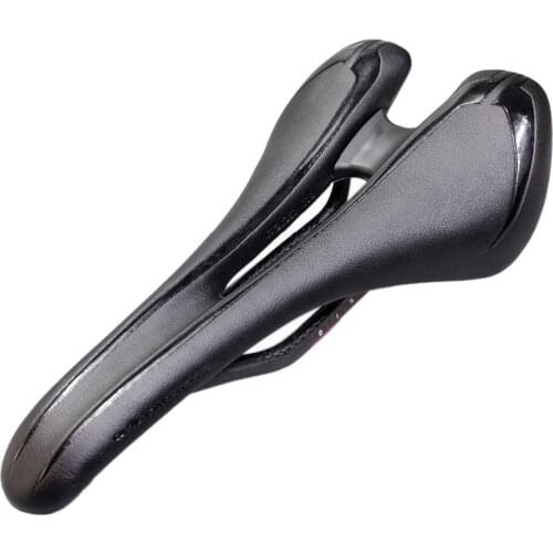 Bike Seat PU Leather Waterproof Cut Out Saddle Cushion Seats Component Black