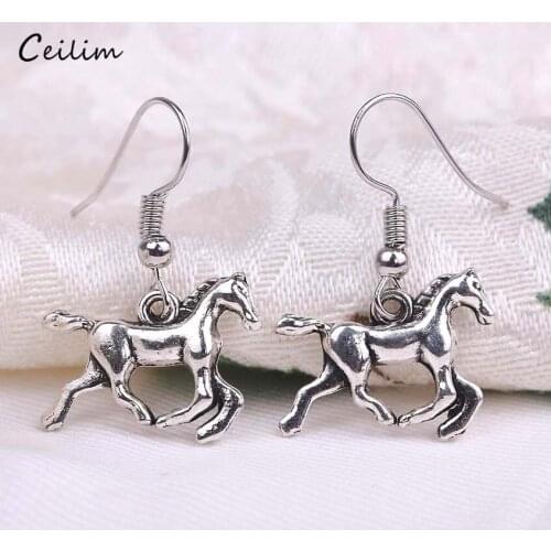 Vintage Design Mixed Animal Dangle Earrings for Women Fashion Silver Color Elephant Deer Horse Earring Drop Statement Jewelry