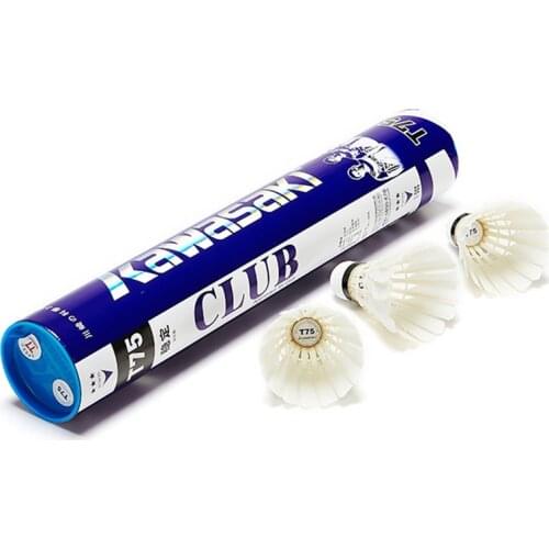 12Pcs/lot Kawasaki Badminton duck Feather Shuttlecock Speed 77 Durable Badminton Ball for Training Exercise T75