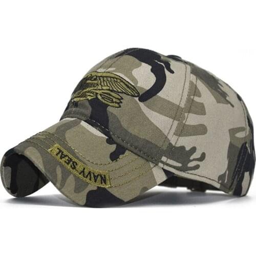 High quality SEALs Cap Mens embroidery Baseball Caps Brand USA Army Camouflage Hat Snapback Caps Cotton Adjustable hat
