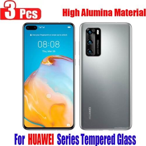 3Pcs Tempered Glass For Huawei P20 P30 P40 Lite P Smart 2019 2021 Z Screen Protector Protective For Huawei Mate 20 30 Lite Glass