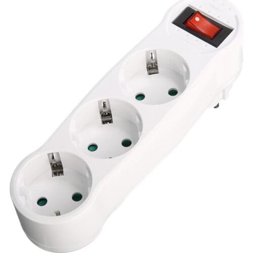 1pc 50V 16A EU Plug European Multiple Outlet Extension Socket Home Electronics Charging Electric Adapter White High Quality