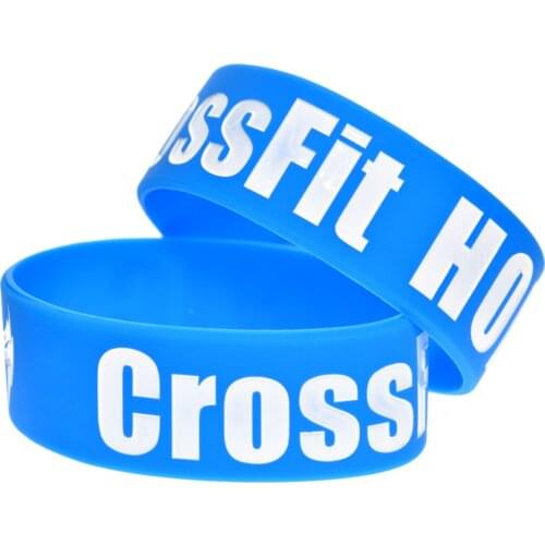 1PC CrossFit Holic Silicone Rubber Wristband One Inch Wide Debossed and Filled Color