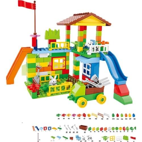 113/226 PCS Big Size Building Blocks Compatible Brand blocks DIY Amusement Park Bricks Educational Block Brick Toys For Children