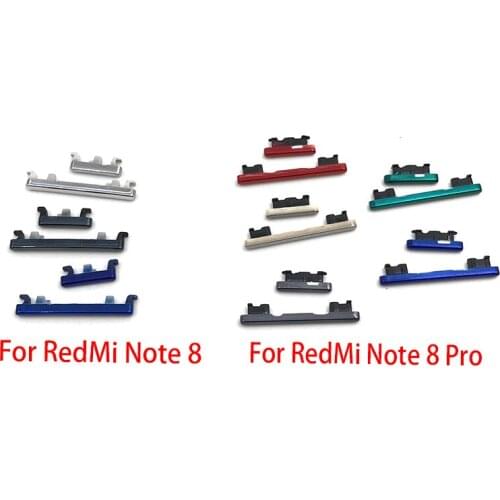 2PCS Side Volume Button + Power ON / OFF Buttton Key Set Replacement Part For Xiaomi Redmi Note 8 Pro