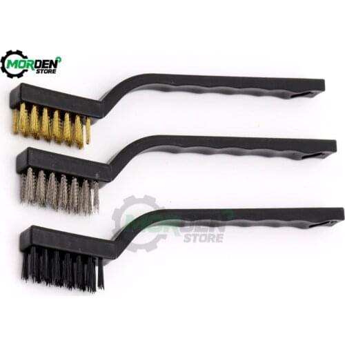3Pcs/lot Mini Stainless Steel Rust Brush Brass Clean Polishing Detail Metal Brush Wire Brush Cleaning Tool Dropship