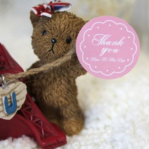 48 Pcs/lot Yellow/Pink THANK YOU Design Sticker Labels food Seals Gift stickers for Wedding seals