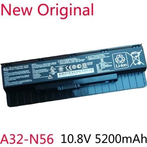 A32-N56 New Original Battery For ASUS N46 N46V N46VJ N46VM N46VZ N56 N56V N56VJ N56VM N76 N76VZ A31-N56 A33-N56 10.8V 5200mAh