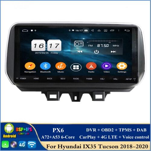 CarPlay 10.25" PX6 Android 10 Car DVD Player for Hyundai IX35 Tucson 2018 2019 2020 Car GPS Radio Stereo Multimedia Player