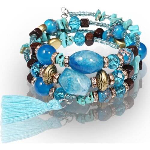 Bohemian Female Tassel Bracelet Crystal Beads Charms Bracelets For Women Bohe Party Bracelets