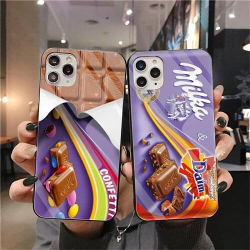 Chocolate Milka Box Phone Case Tempered Glass For iPhone 12 pro max mini 11 Pro XR XS MAX 8 X 7 6S 6 Plus SE 2020 case
