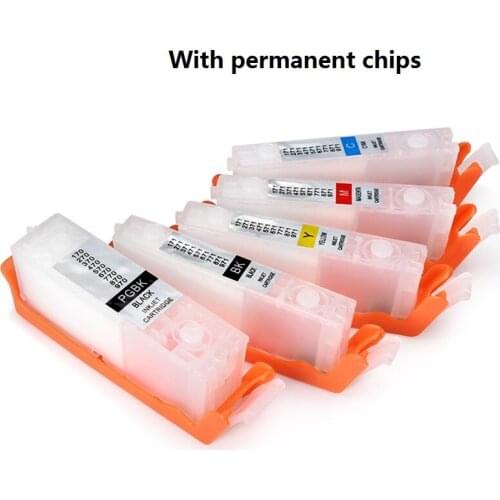 INK WAY,5C PGI-570 BK CLI-571 BK C M Y empty refillable cartridge with permanent chips, hot sale, 10 sets 1 lot