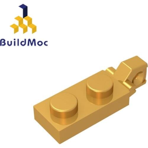 BuildMOC Compatible Assembles Particles 44301 Hinge Plate 1 x 2 For Building Blocks Parts DIY electric Educational gift Toys