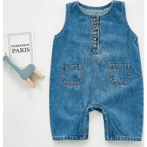 Baby Denim Pants Baby Overalls Spring Autumn New Infant Girls Rompers Denim Boys Jumpsuits Baby Rompers