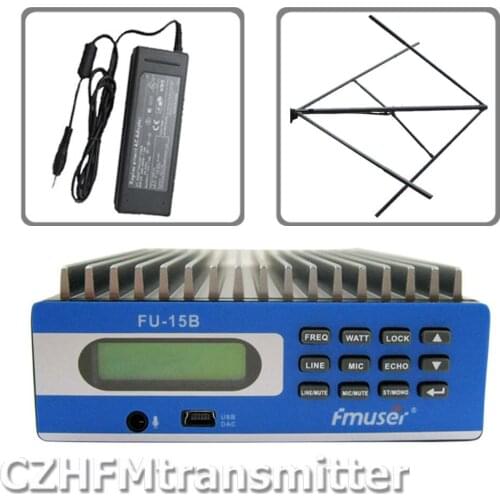 FMUSER FU-15B 0W-15W PREMIUM Professional PC Control FM Transmitter cover 3m-15km Circularly polarized FM antenna