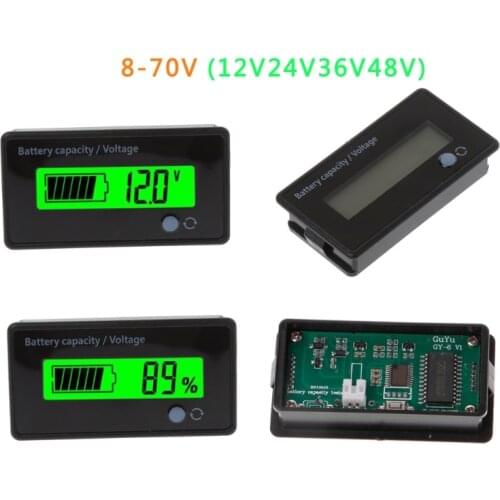 8-70V LCD Acid Lead Lithium Battery Capacity Indicator Voltage Tester Voltmeter