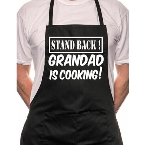 Custom Funny Apron for Men,Old dad,old brother apron,Personalized"Stand Back!Grandad Is Cooking",BBQ Chef Dad Grill kitchen Gift