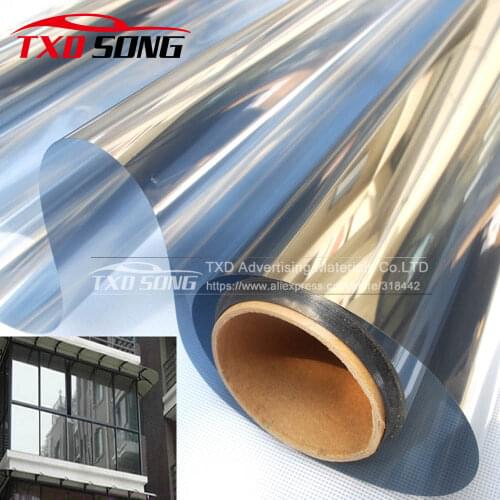 50*300CM/Lot Silver Insulation Window Film Stickers Solar Reflective One Way Mirror Silver window solar film by free shipping