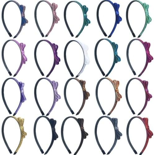Boutique 10pcs 21C Fashion Cute Glitter Bow Hairbands Solid Bowknot Hair Sticks Princess Headwear Girls Hair Accessories