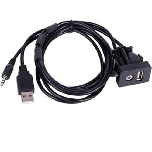 CHIZIYO 1m Car Audio Conversion Line Car 3.5mm USB AUX Headphone Male Jack Flush Mount Adapter For Camry Corolla RAV4 Reiz
